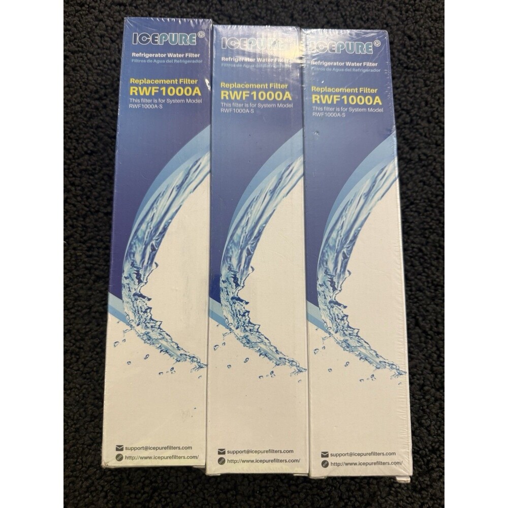 3 Pack - ICEPURE RWF1000A Refrigerator Water Filter Replacement - New!